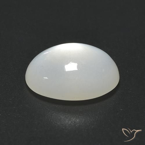 Pierre de lune Blanc translucide naturelle ovale, 1.70 ct, Translucide