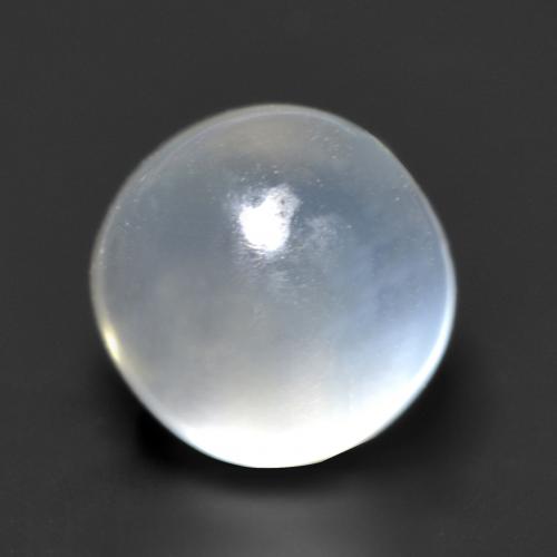Pierre de Lune Blanc translucide naturelle Coupe roude, 1.26 ct, Transparent