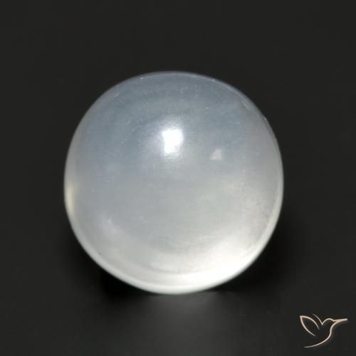 Pierre de lune blanc naturelle coupe roude, 1,77 ct, transparent