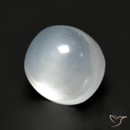 Pierre de lune blanc naturelle coupe roude, 1,77 ct, transparent
