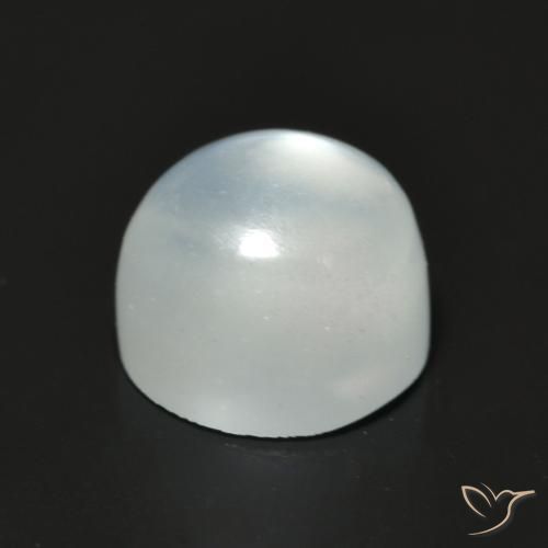 Pierre de lune blanc naturelle coupe roude, 1,77 ct, transparent