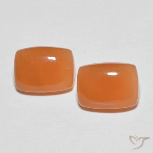 2.58ctw Naturel Orange moyen Pierre de lune, Coussin, Translucide
