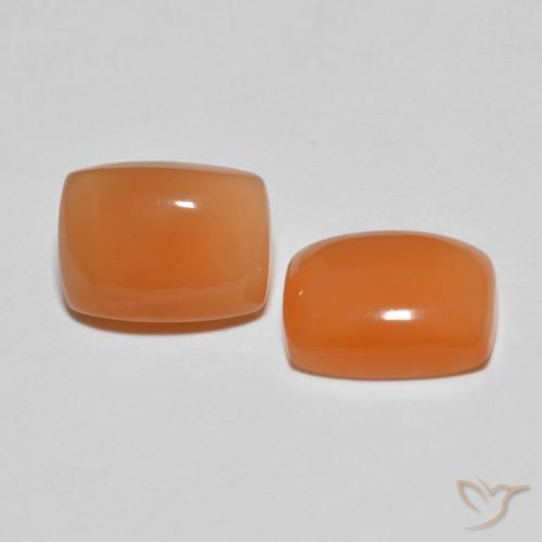 2.77ctw Naturel Orange moyen Pierre de lune, Coussin, Translucide