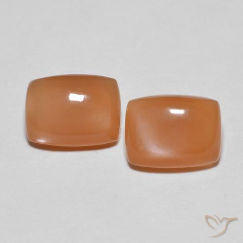 2.66ctw Naturel Orange clair Pierre de lune, Coussin, Translucide