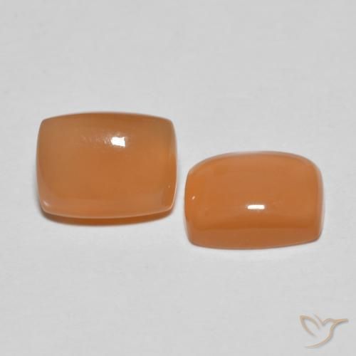 2.68ctw Naturel Medium Light-Orange Pierre de lune, Coussin, Translucide