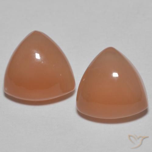 3.10ctw Naturel Orange moyen Pierre de lune, Trillion, Translucide