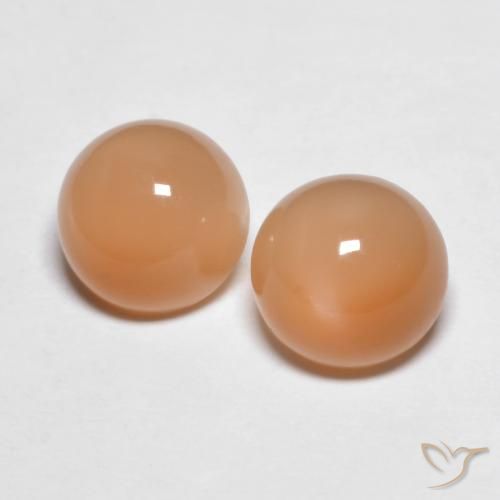 3.04ctw Naturel Orange cantaloup Pierre de lune, Tour, Transparent