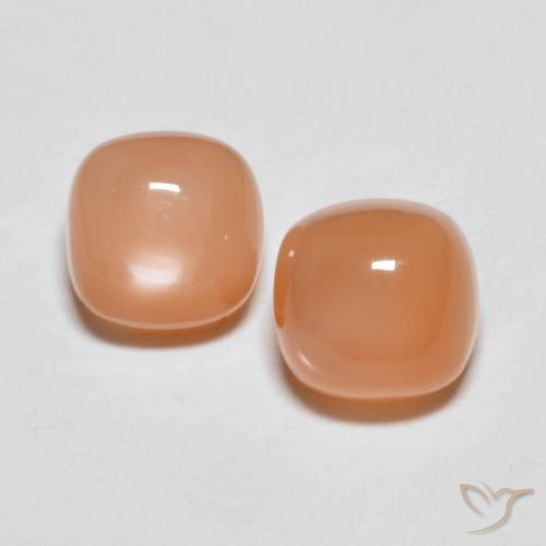 3.52ctw Naturel Orange moyen Pierre de lune, Coussin, Translucide