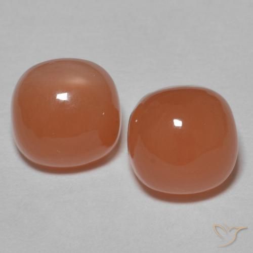 2.32ctw Naturel Orange foncé Pierre de lune, Coussin, Translucide