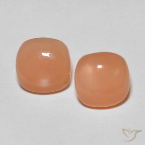 2.48ctw Naturel Orange moyen Pierre de lune, Coussin, Translucide