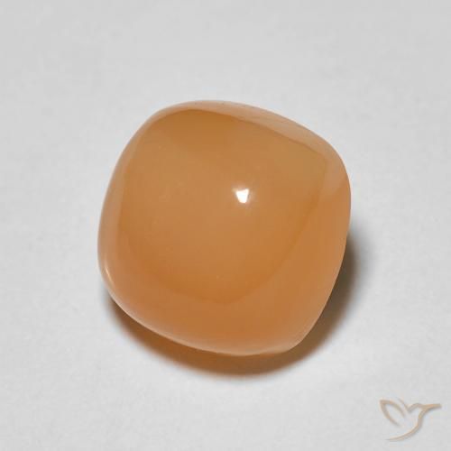 Pierre de lune Medium Light-Orange naturelle Coussin, 1.88 ct, Opaque