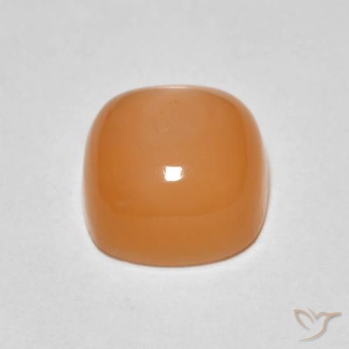 Pierre de lune Medium Light-Orange naturelle Coussin, 1.88 ct, Opaque
