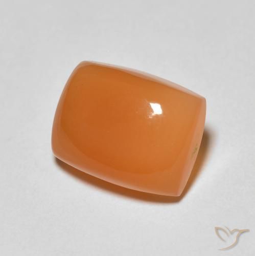 Pierre de lune Orange abricot chaud naturelle Coussin, 2.53 ct, Opaque