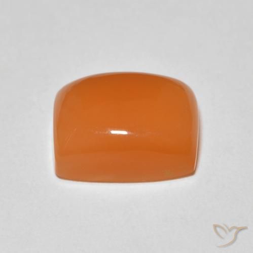 Pierre de lune Orange abricot chaud naturelle Coussin, 2.53 ct, Opaque