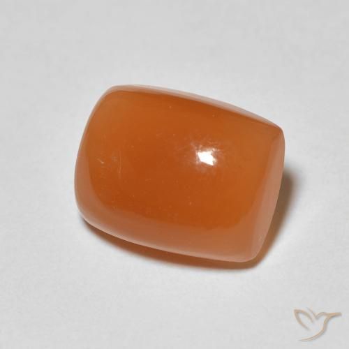 Pierre de lune Orange rougeâtre naturelle Coussin, 2.28 ct, Opaque