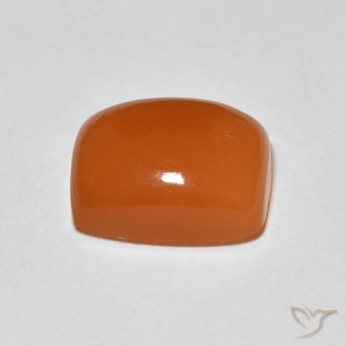 Pierre de lune Orange rougeâtre naturelle Coussin, 2.28 ct, Opaque