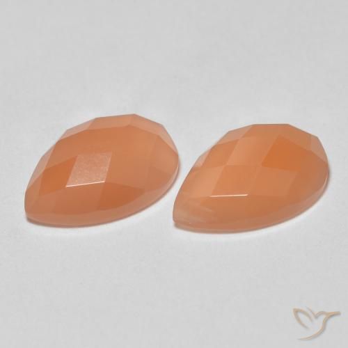 2.07ctw Naturel Orange moyen Pierre de lune, En forme de poire, Transparent