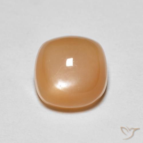 1.64ct Naturel Pêche Orange Pierre de lune, Coussin, Translucide