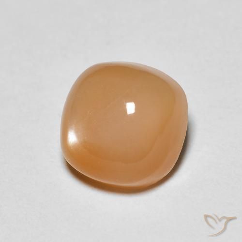 Pierre de lune Pêche Orange naturelle Coussin, 1.64 ct, Translucide