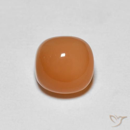 1.29ct Naturel Orange abricot chaud Pierre de lune, Coussin, Translucide