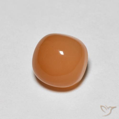 Pierre de lune Orange abricot chaud naturelle Coussin, 1.29 ct, Translucide