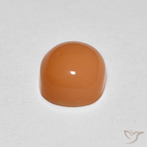 Pierre de lune Orange abricot chaud naturelle Coussin, 1.29 ct, Translucide