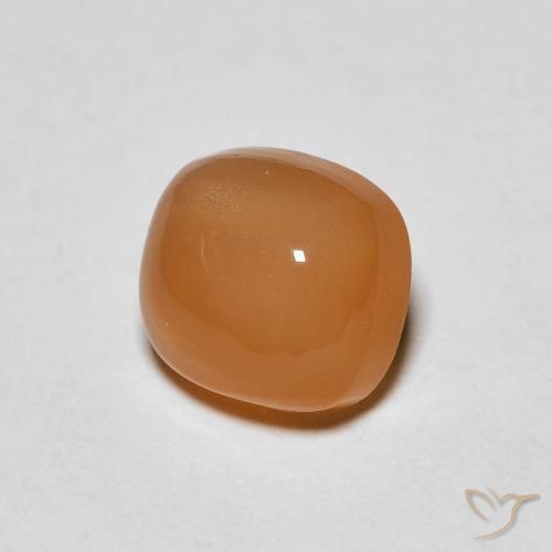 Pierre de lune Orange moyen naturelle Coussin, 1.06 ct, Translucide