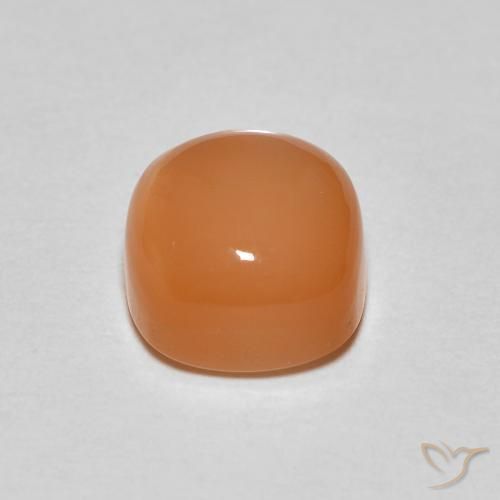 Pierre de lune Orange rougeâtre naturelle Coussin, 2.07 ct, Translucide