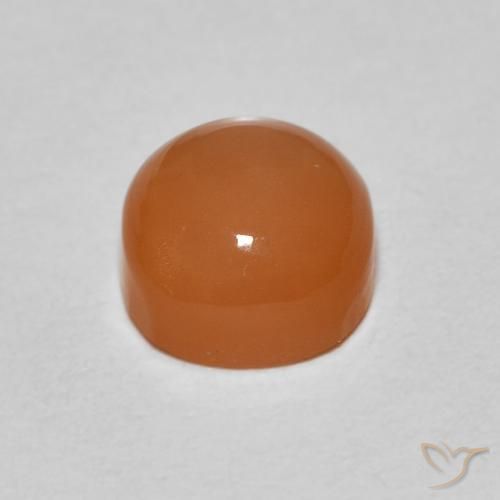 Pierre de lune Orange rougeâtre naturelle Coussin, 1.17 ct, Translucide