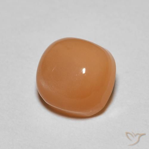 Pierre de lune Orange abricot chaud naturelle Coussin, 1.13 ct, Translucide
