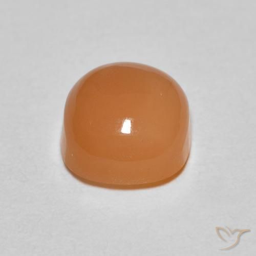 Pierre de lune Orange abricot chaud naturelle Coussin, 1.13 ct, Translucide