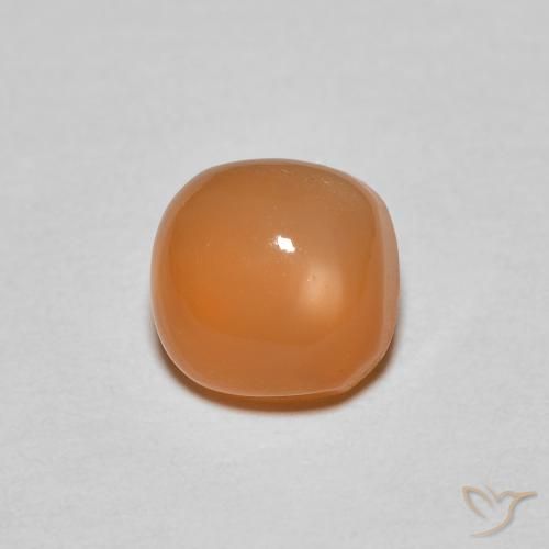 1.18ct Naturel Orange abricot chaud Pierre de lune, Coussin, Translucide