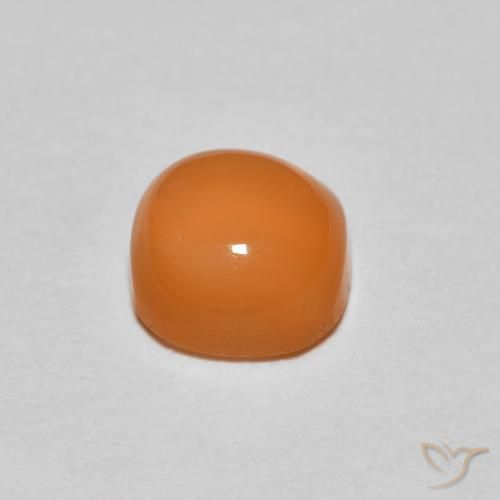 Pierre de lune Orange abricot chaud naturelle Coussin, 1.18 ct, Translucide