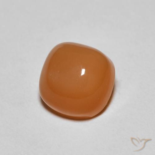 Pierre de lune Orange rougeâtre naturelle Coussin, 1.19 ct, Translucide