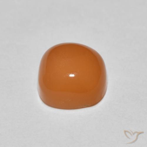 Pierre de lune Orange rougeâtre naturelle Coussin, 1.19 ct, Translucide