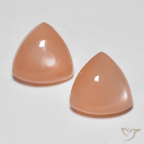 3.24ctw Naturel Orange moyen Pierre de lune, Trillion, Transparent