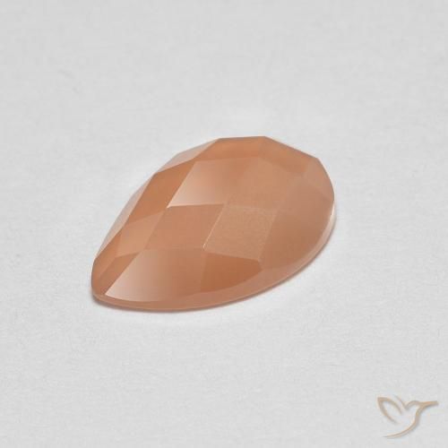 Pierre de lune Orange clair naturelle En forme de poire, 0.97 ct, Transparent