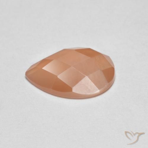 Pierre de lune Orange clair naturelle En forme de poire, 0.97 ct, Transparent