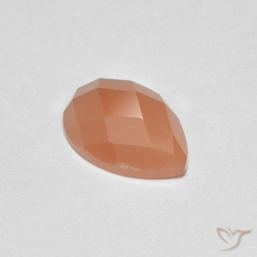 Pierre de lune Orange cantaloup naturelle En forme de poire, 0.94 ct, Transparent