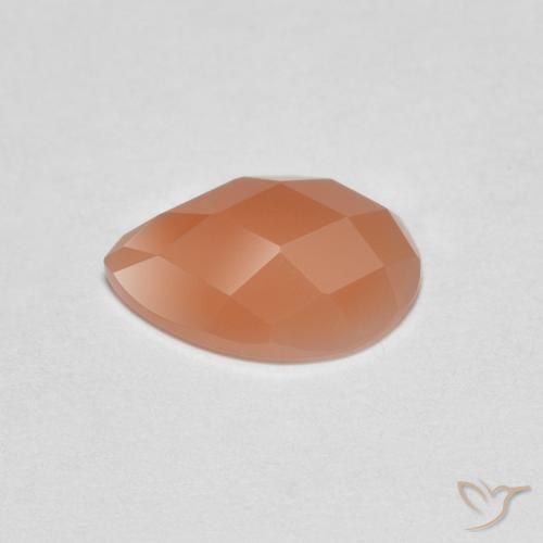 Pierre de lune Orange cantaloup naturelle En forme de poire, 0.94 ct, Transparent