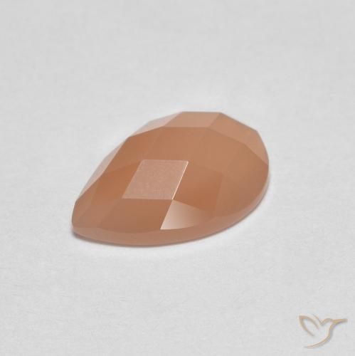 Pierre de lune Orange cantaloup naturelle En forme de poire, 1.08 ct, Transparent