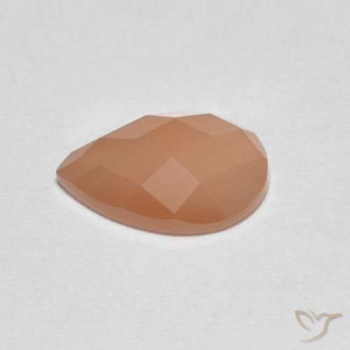 Pierre de lune Orange cantaloup naturelle En forme de poire, 1.08 ct, Transparent