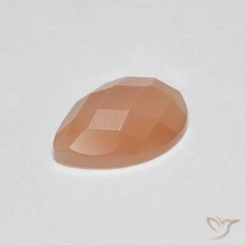 Pierre de lune Pêche Orange naturelle En forme de poire, 1.03 ct, Transparent