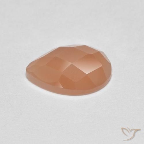Pierre de lune Pêche Orange naturelle En forme de poire, 1.03 ct, Transparent