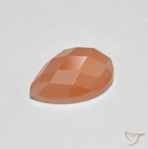 Pierre de lune Orange moyen naturelle En forme de poire, 1.09 ct, Transparent