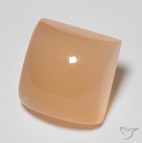 Pierre de lune Pêche Orange naturelle Carré, 2.72 ct, Transparent