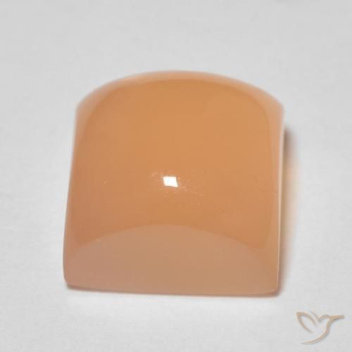 Pierre de lune Pêche Orange naturelle Carré, 2.72 ct, Transparent