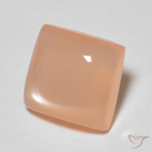 Pierre de lune Pêche Orange naturelle Carré, 1.66 ct, Transparent