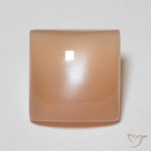 1.87ct Naturel Orange cantaloup Pierre de lune, Carré, Transparent