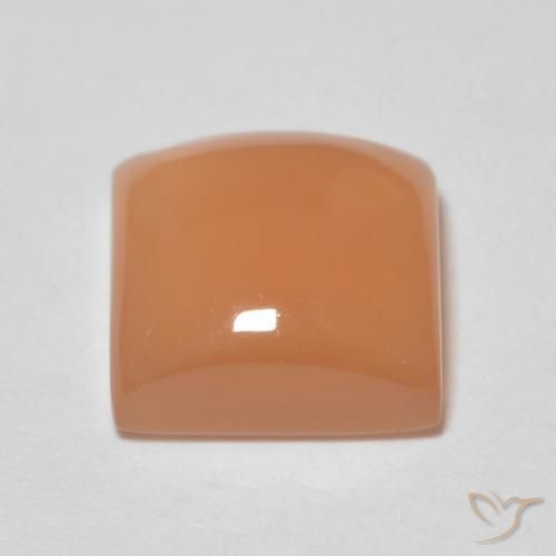 Pierre de lune Orange cantaloup naturelle Carré, 1.87 ct, Transparent